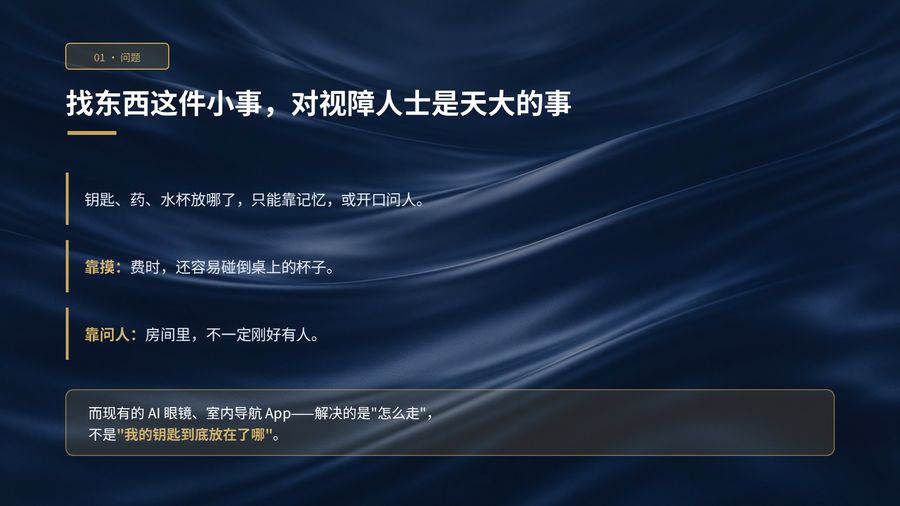 第 3 页:问题 —— 找东西这件小事对视障人士是天大的事